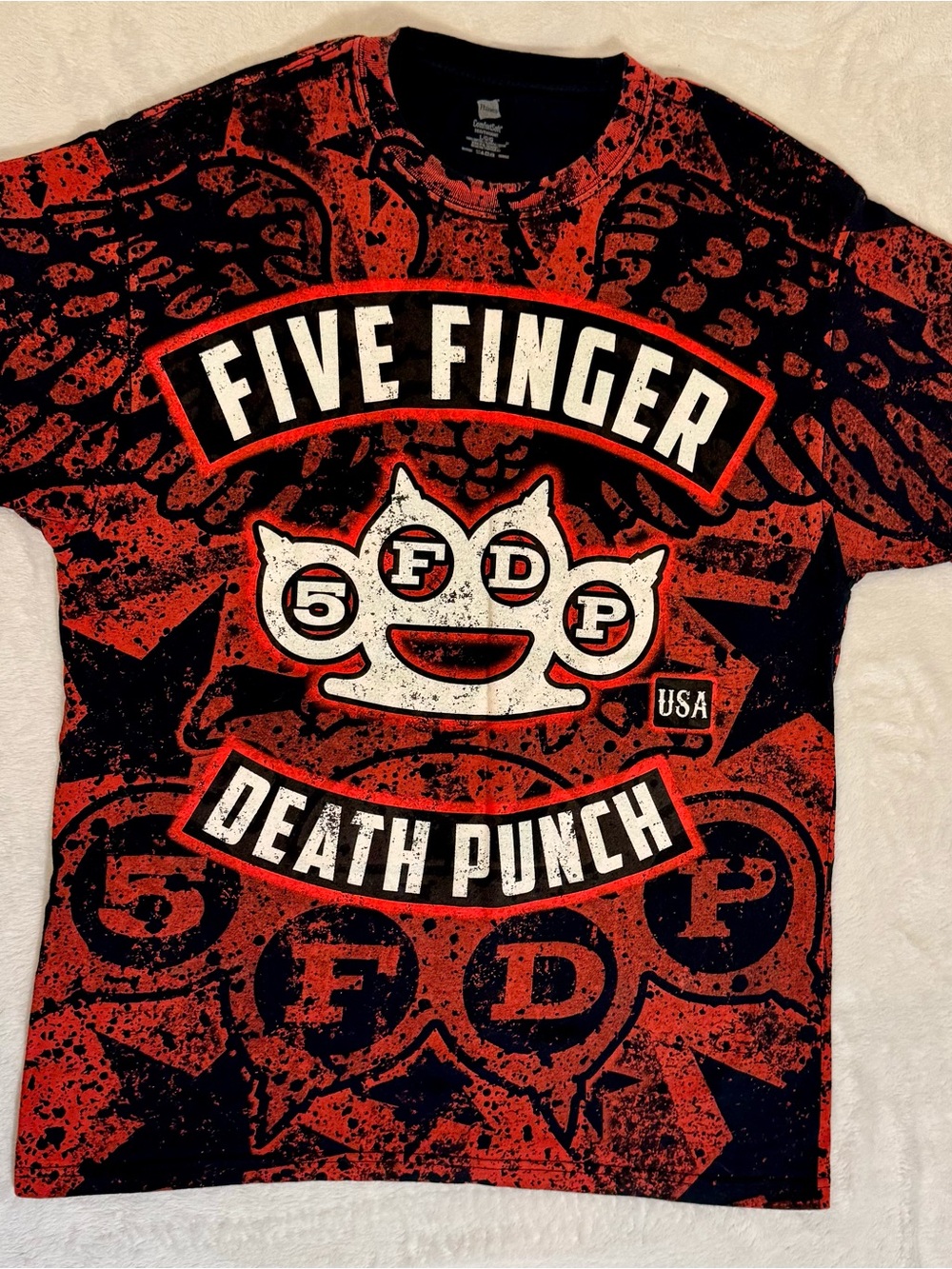 Hanes Five Finger Death Punch Graphic Tee - Red, Black, White